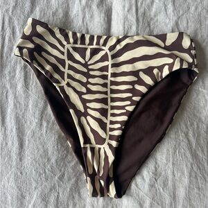 Stylish Brown and Cream Bikini Bottom